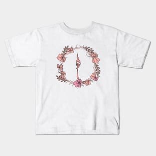 Letter Ha - Rose Pink Initial Monogram - Letter ه Kids T-Shirt